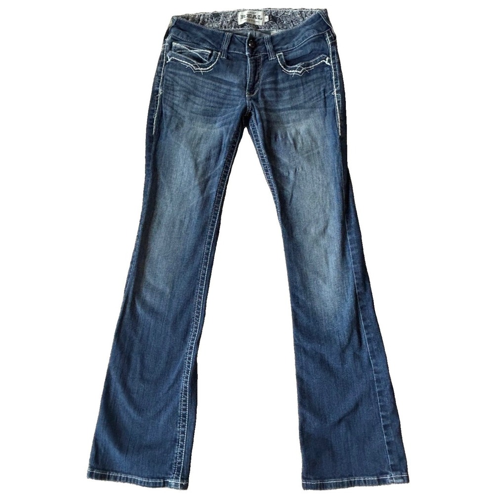 Ariat Real Denim Jeans Straight Womens Size 29R Medium Wash Blue Denim